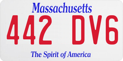 MA license plate 442DV6