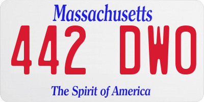 MA license plate 442DW0