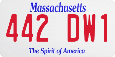 MA license plate 442DW1