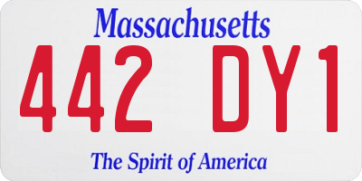MA license plate 442DY1