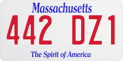 MA license plate 442DZ1