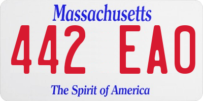 MA license plate 442EA0