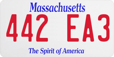 MA license plate 442EA3