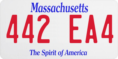 MA license plate 442EA4