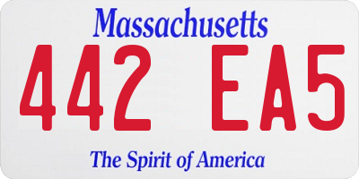 MA license plate 442EA5