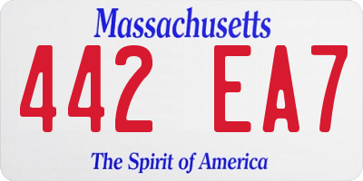 MA license plate 442EA7