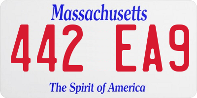 MA license plate 442EA9