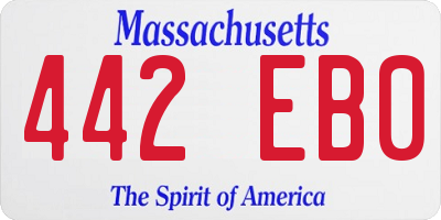 MA license plate 442EB0