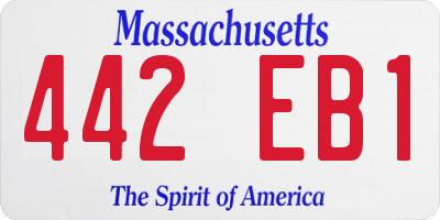 MA license plate 442EB1