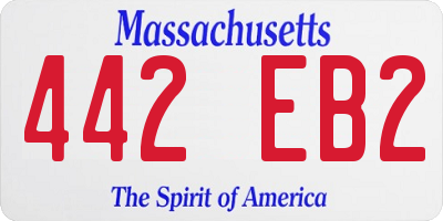 MA license plate 442EB2