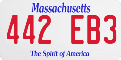 MA license plate 442EB3