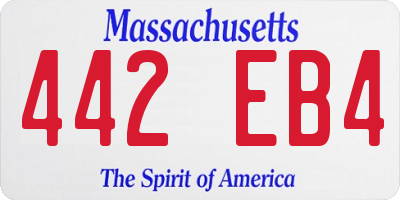MA license plate 442EB4