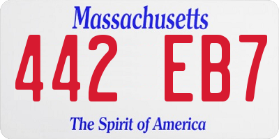 MA license plate 442EB7