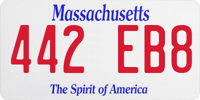 MA license plate 442EB8