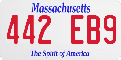 MA license plate 442EB9