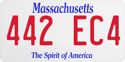 MA license plate 442EC4