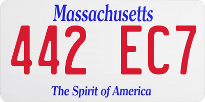 MA license plate 442EC7