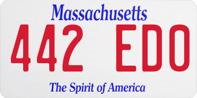 MA license plate 442ED0