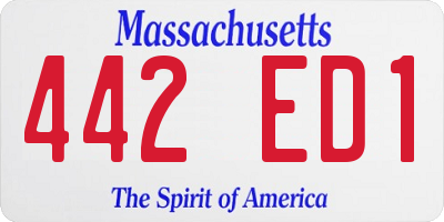 MA license plate 442ED1
