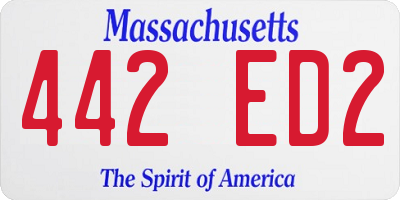 MA license plate 442ED2