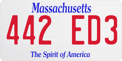MA license plate 442ED3