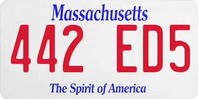 MA license plate 442ED5