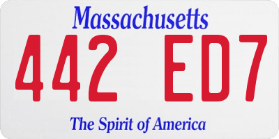 MA license plate 442ED7