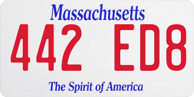 MA license plate 442ED8