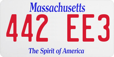 MA license plate 442EE3