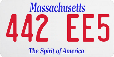 MA license plate 442EE5