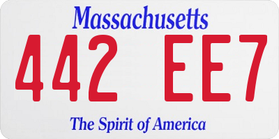MA license plate 442EE7