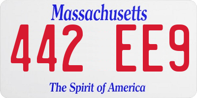 MA license plate 442EE9