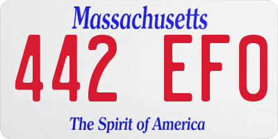 MA license plate 442EF0