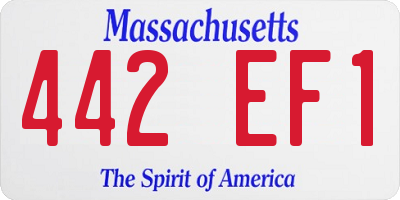 MA license plate 442EF1