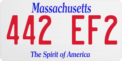 MA license plate 442EF2