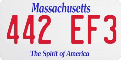 MA license plate 442EF3