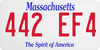 MA license plate 442EF4