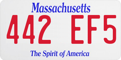 MA license plate 442EF5