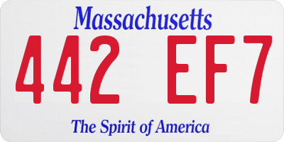 MA license plate 442EF7