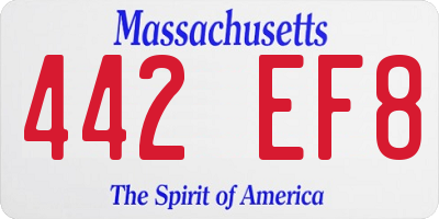 MA license plate 442EF8