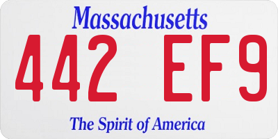 MA license plate 442EF9