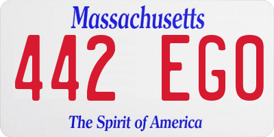 MA license plate 442EG0