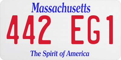 MA license plate 442EG1