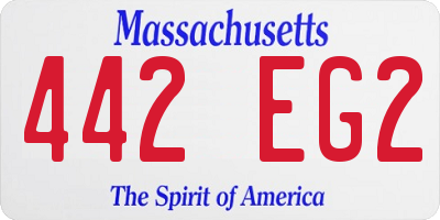 MA license plate 442EG2