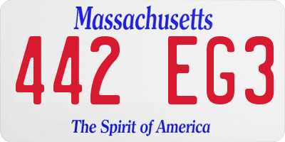 MA license plate 442EG3