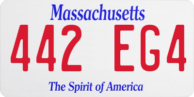 MA license plate 442EG4