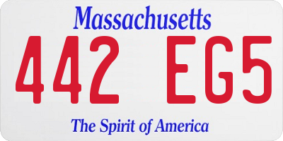 MA license plate 442EG5