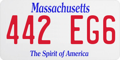MA license plate 442EG6