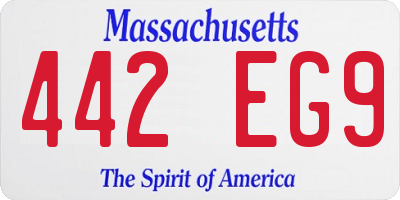 MA license plate 442EG9