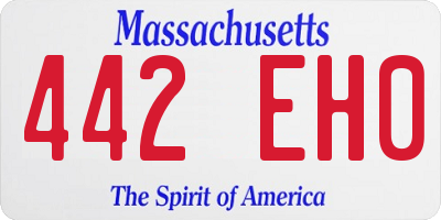MA license plate 442EH0